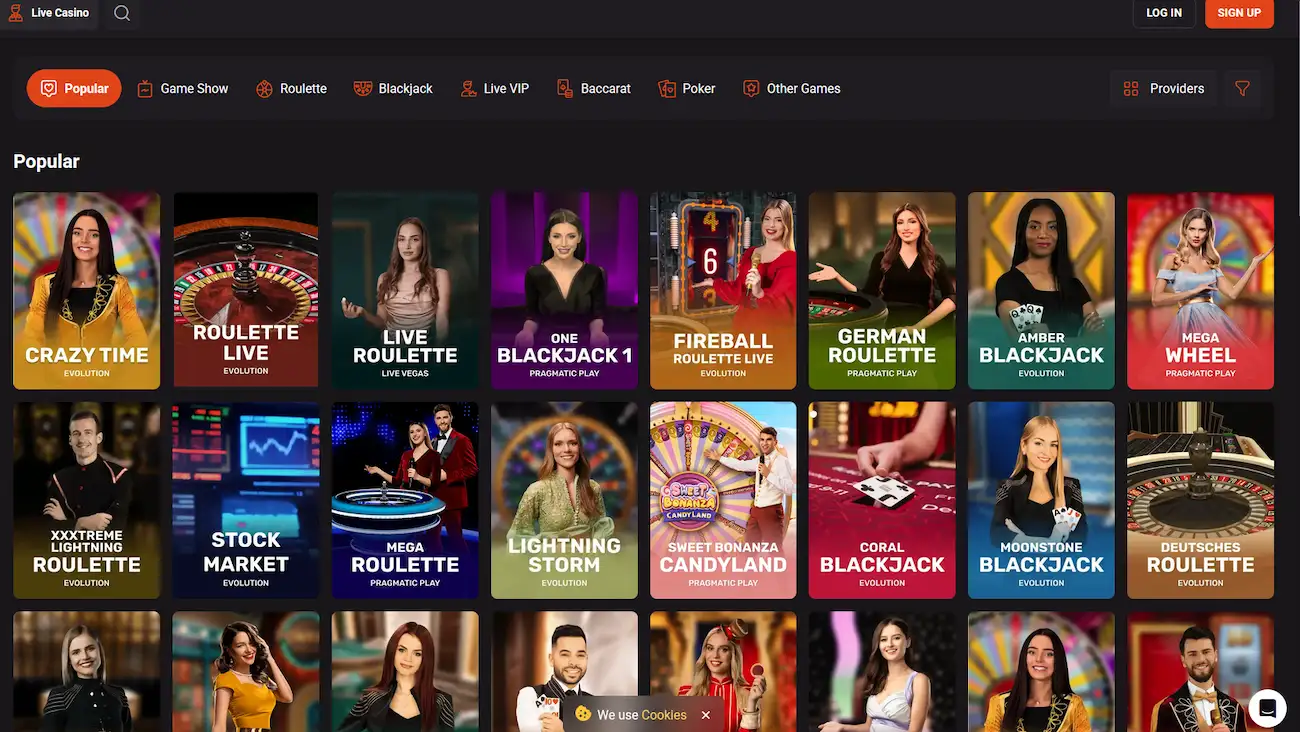 Live-Casino-Tische bei HollyWin Casino mit echten Dealern