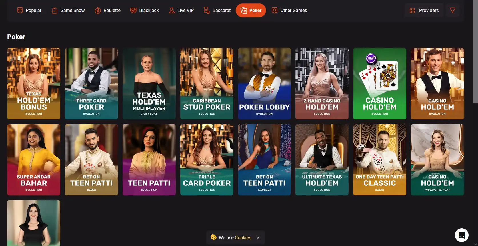 Poker-Tisch in der HollyWin App